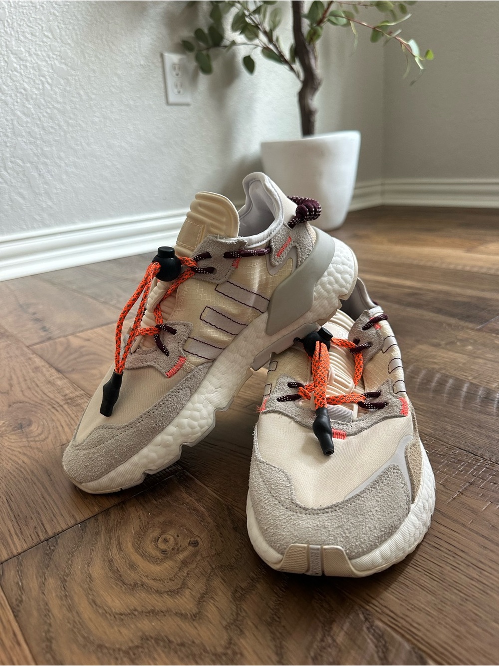Adidas x Ivy Park Nite Jogger Ecru Tint Orange Toggle Sneakers Size Mens 5.5